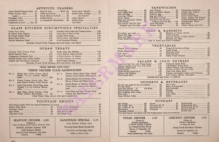 The Glass Kitchen, Pennsylvania/Delaware 1948