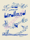 The Original Birdland (Blue), New York 1950s Menu Art
