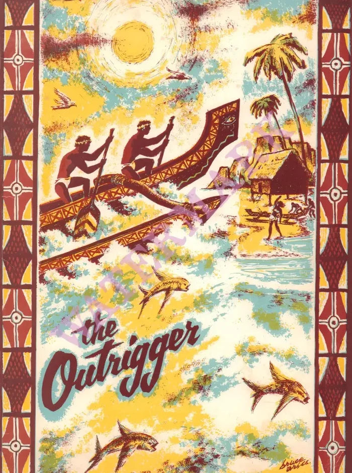The Outrigger, Monterey 1960s Bruce Ariss Menu Art