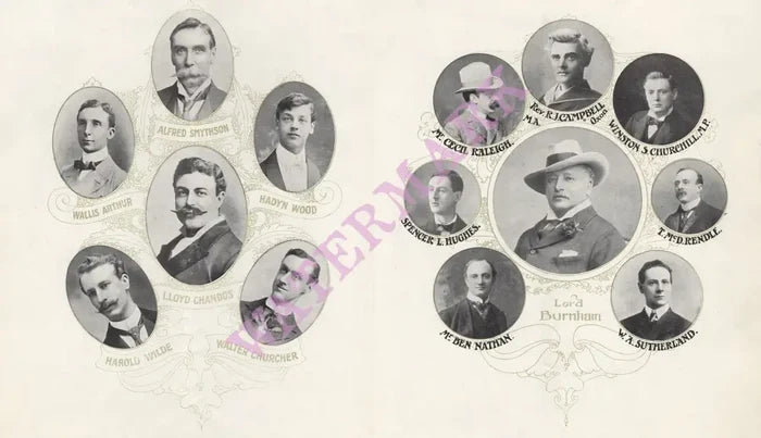 The Press Club Annual Dinner, London, 1903 | Vintage Menu Art - faces