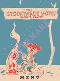 The Stockyards Hotel, Wichita 1950s Menu Art