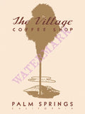 The Village Coffee Shop, Palm Springs 1940 Menu Art