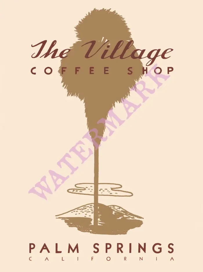 The Village Coffee Shop, Palm Springs 1940 Menu Art