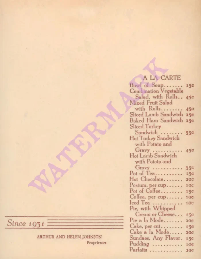 Tick Tock, Hollywood 1931 Map menu