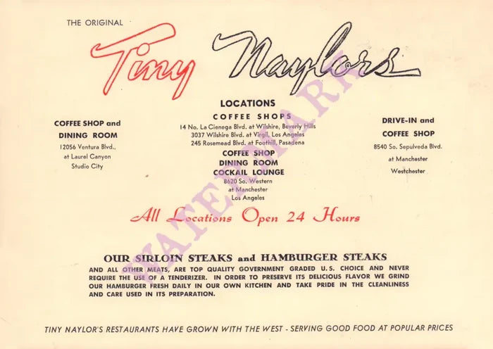 Tiny Naylors, Los Angeles 1963