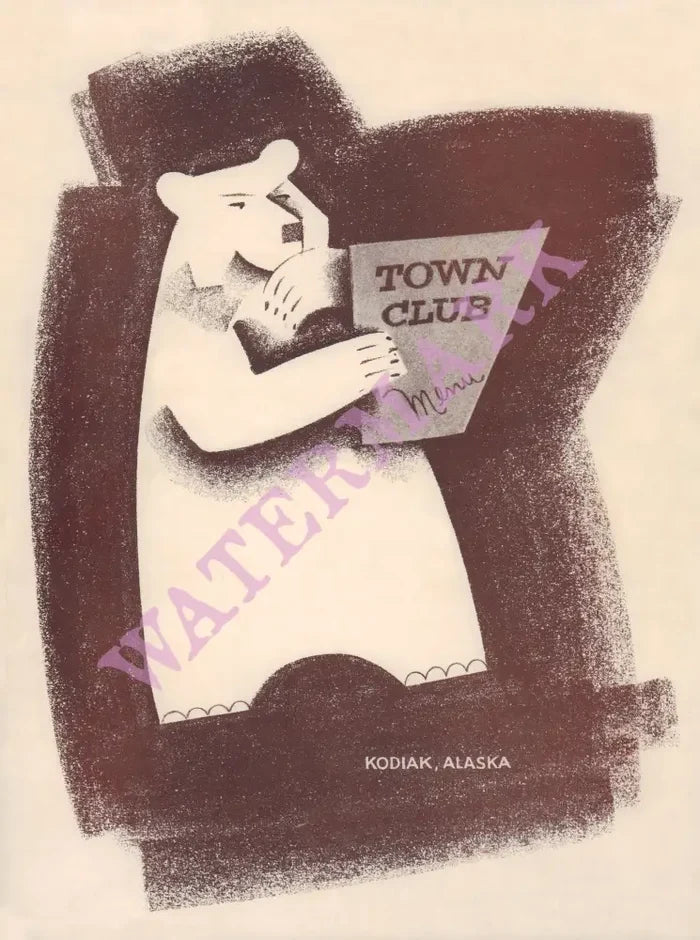 Town Club Kodiak Alaska 1970s Posters Prints & Visual Artwork