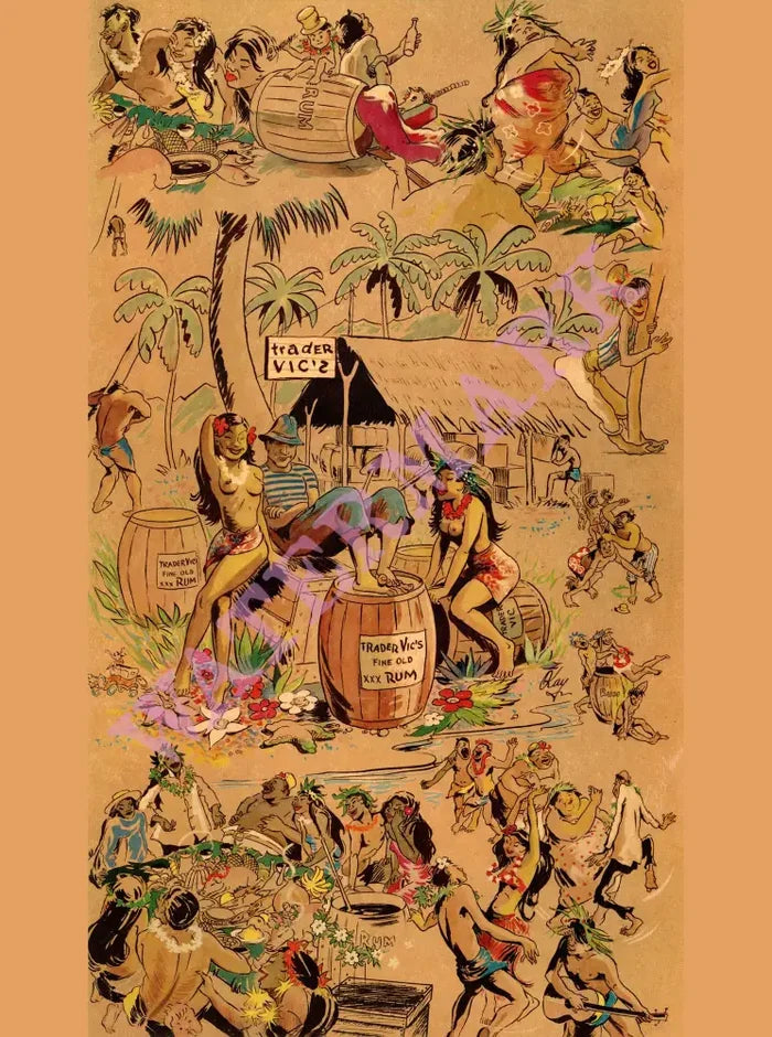 Trader Vic's, Havana 1958 Menu Art