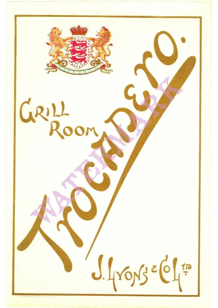 Trocadero Grill Room London 1913