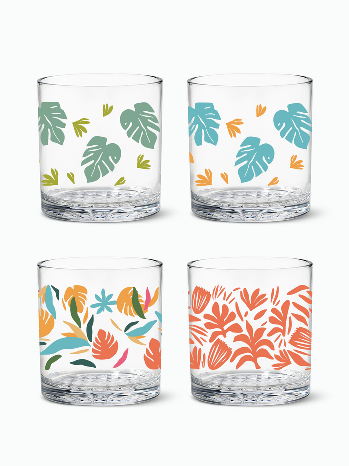 Tropical Abstract - RESERVE 12oz Old Fashioned Tritan™ Copolyester Glass