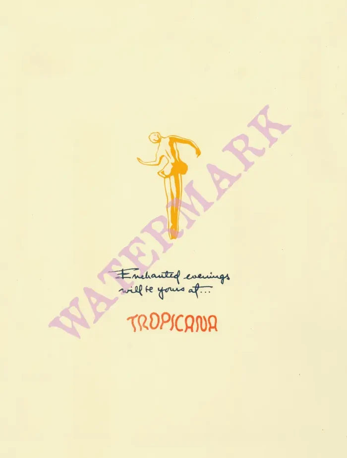 Tropicana, Havana, Cuba 1951 Menu Art