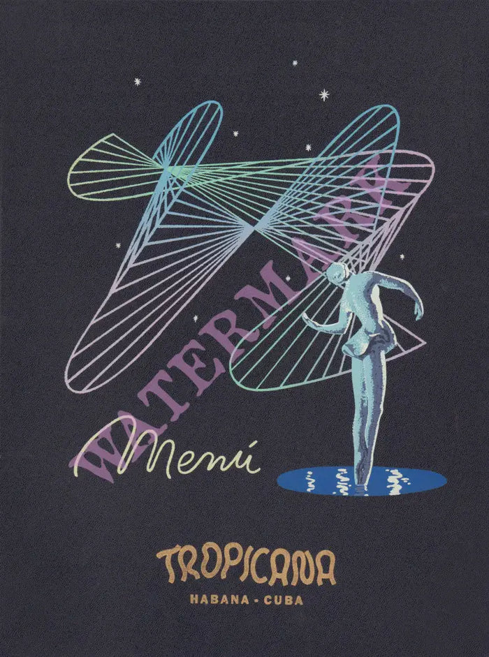 Tropicana, Havana, Cuba 1956 Menu Art