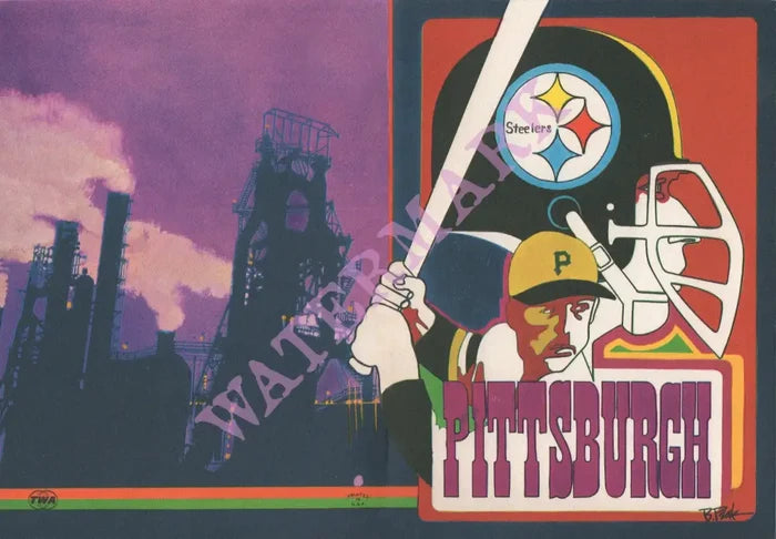 TWA Ambassador Service, Pittsburgh Menu Art by Bob Peak 1970