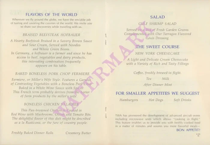 TWA, London Tower Bridge 1960s | Vintage Menu Art - food menu