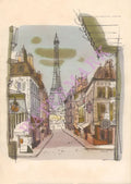 TWA Paris, David Klein In-Flight Menu Art 1961
