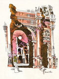 TWA Rome, David Klein In-Flight Menu Art 1970s