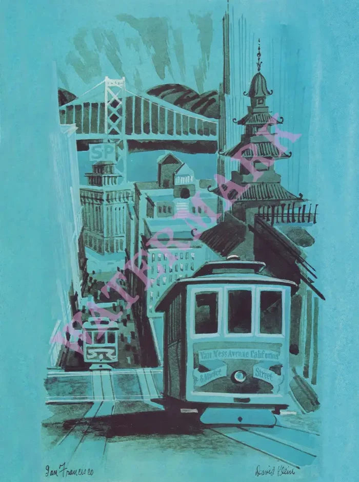 TWA, San Francisco David Klein In-flight Menu Art 1960s