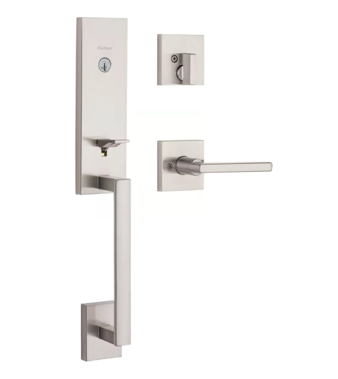 Vancouver Single Cylinder Handleset in Satin Nickel