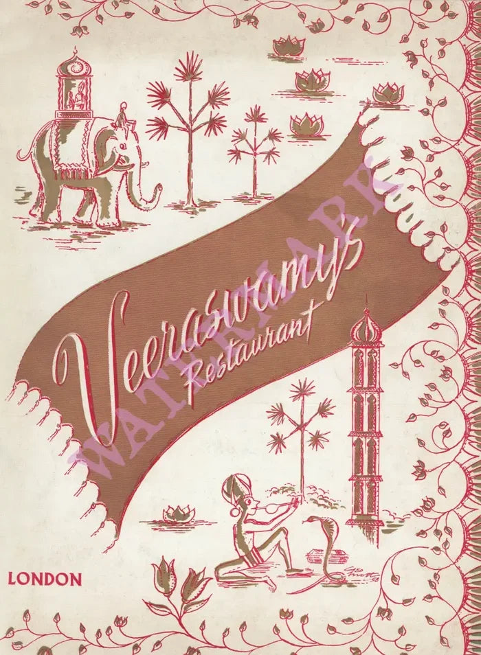 Veeraswamy, London 1959 Menu Art
