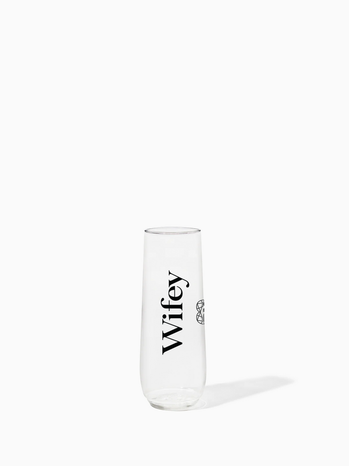 Wifey - TOSSWARE × BRIDEMERCH - POP 9oz Flute - Black