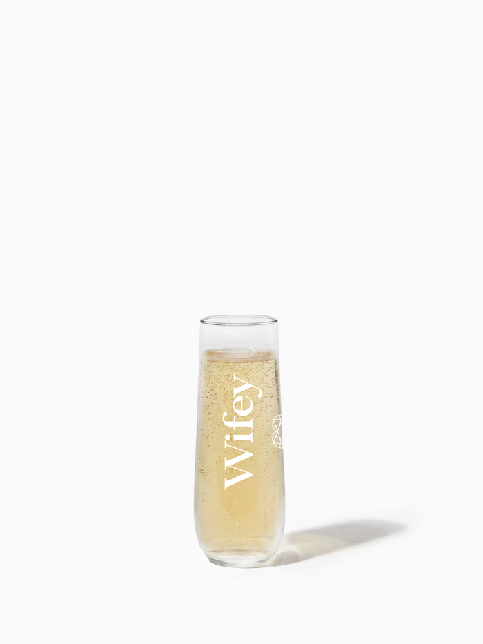 Wifey - TOSSWARE × BRIDEMERCH - POP 9oz Flute - White