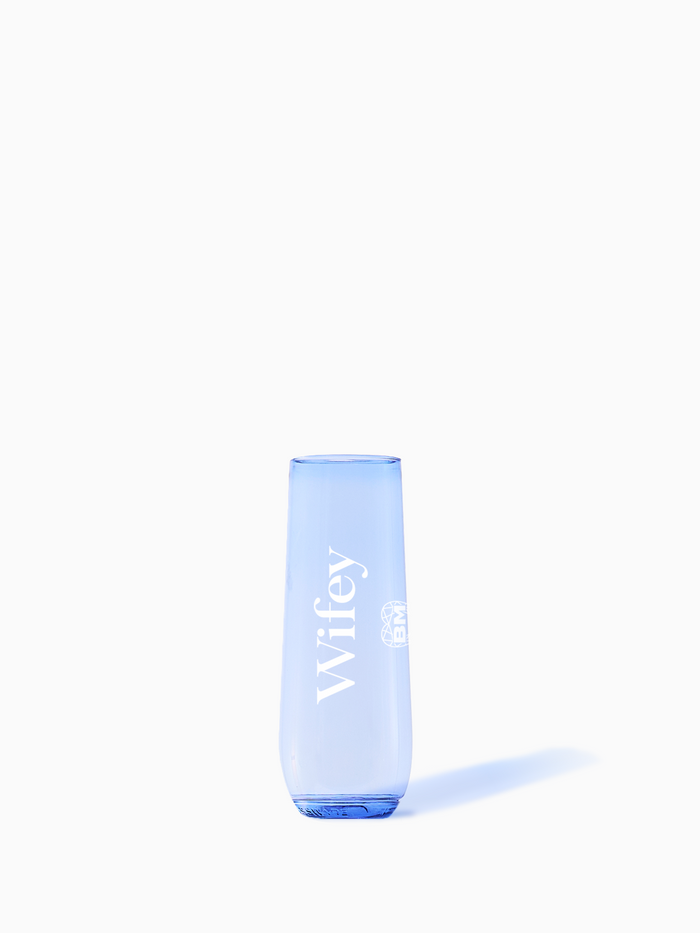 Wifey - Tossware × BRIDEMERCH - POP 9oz Flute Royal Blue - White